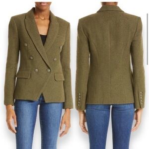 New L’Agence Kenzie Boucle Blazer Olive sz 2